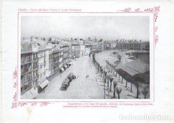 Postales: LAMINA V32009: Cadiz. Calle de Isaac Peral y Paseo Canalejas - Varios