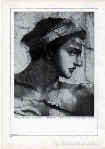 Postales: LAMINA V24211: Michelangelo. Head of youth above Jeremiah - Varios