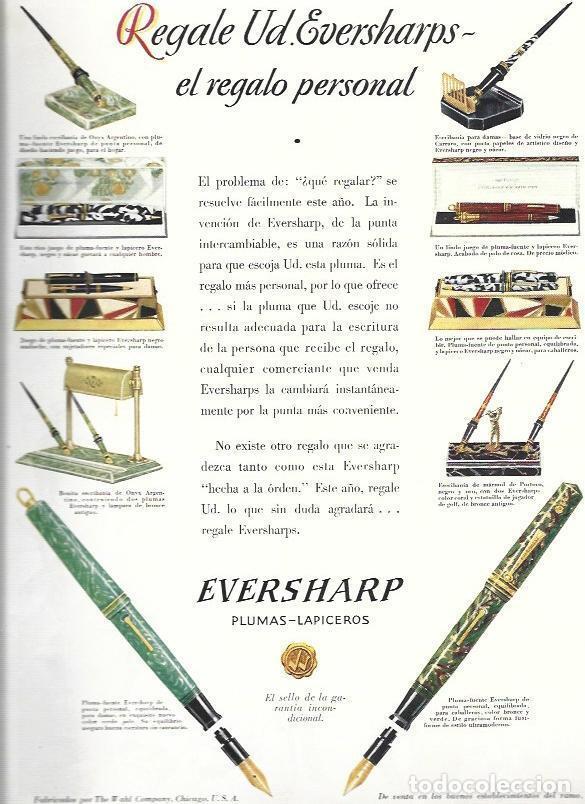 Postales: LAMINA 33597: Publicidad de plumas Eversharp - VVAA