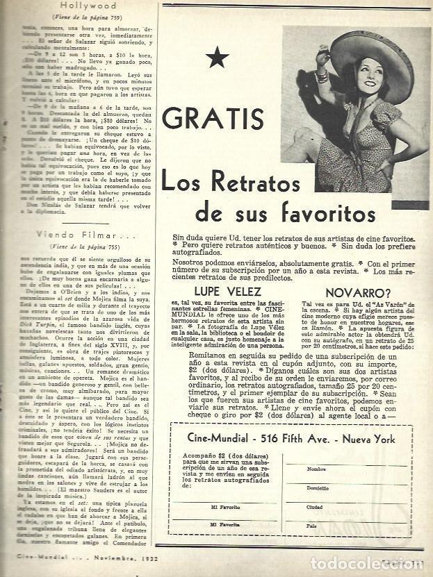 Cartes Postales: LAMINA 33493: Anuncio para solicitar retratos de Lupe Velez y Novarro - VVAA