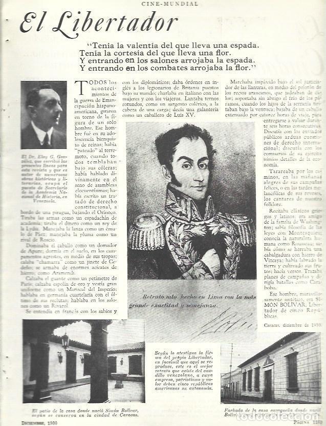 Cartes Postales: LAMINA 33575: Retrato de Simon Bolivar - VVAA
