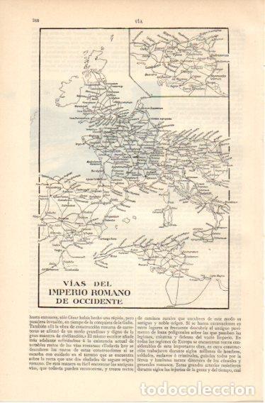 Postales: LAMINA V32379: Mapa de las vias del Imperio Romano de Occidente - Varios
