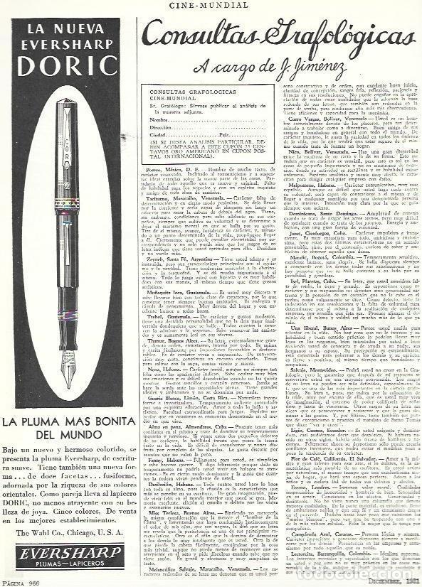 Postales: LAMINA 33524: Publicidad de la pluma Eversharp Doric - VVAA
