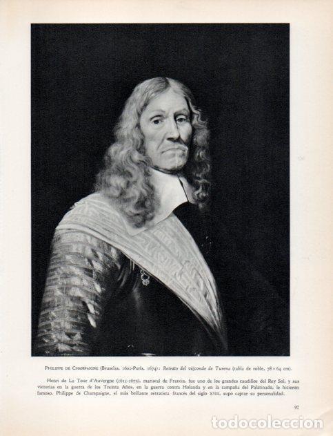 Postales: LAMINA V33023: Retrato del vizconde de Turena por Philippe de Champaigne - Hermann Bauer