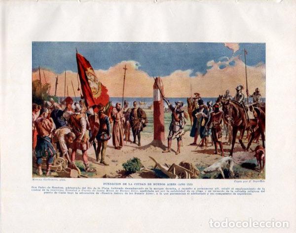 Postcards: LAMINA V33881: Fundacion de Buenos Aires copia por J. Segrelles - Manuel Rodriguez Codola