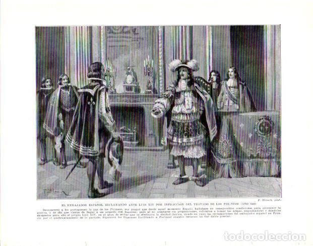 Postales: LAMINA V33941: El embajador espa&ntilde;ol antes Luis XIV por infringir el Tratado de los Pirineos por F. B