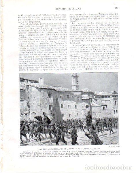 Postcards: LAMINA V33866: Las tropas castellanas se apoderan de Zaragoza por F. Mota - Manuel Rodriguez Codola