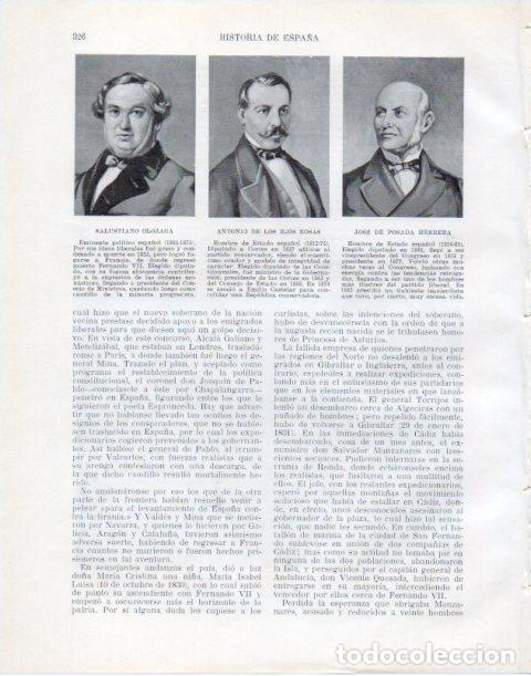 Cartoline: LAMINA V34086: Salustiano Olozaga, A. de los Rios Rosas y J. de Posada Herrera - Manuel Rodriguez Co