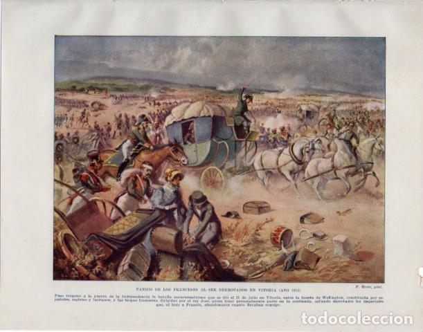 Cartoline: LAMINA V34142: Derrota de los franceses en Vitoria en 1813 por F. Mota - Manuel Rodriguez Codola