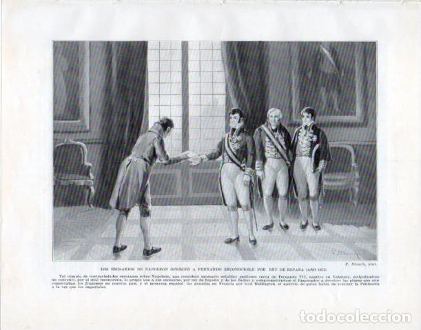 Cartoline: LAMINA V34151: Emisarios de Napoleon ante Fernando VII po F. Blanch - Manuel Rodriguez Codola