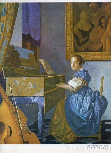 Cartoline: LAMINA V25880: Muchacha tocando el clavicordio por Jan Vermeer - Varios