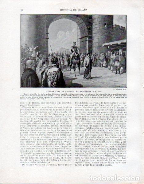 Cartoline: LAMINA V33437: Proclamacion de Sigerico en Barcelona a&ntilde;o 415 por F. Blanch - Manuel Rodriguez Codola