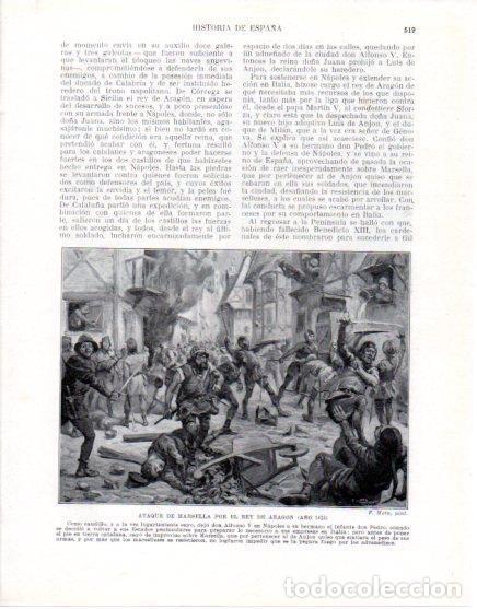Postkarten: LAMINA V33676: Ataque de Marsella por el Rey de Aragon por F. Mota - Manuel Rodriguez Codola