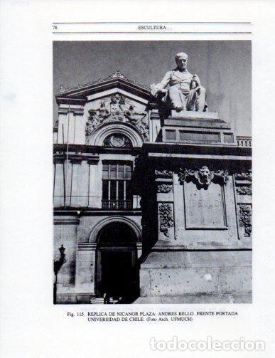 Postales: LAMINA V25298: Escultura Andres Bello por Nicanor Plaza en Santiago - Leopoldo Castedo