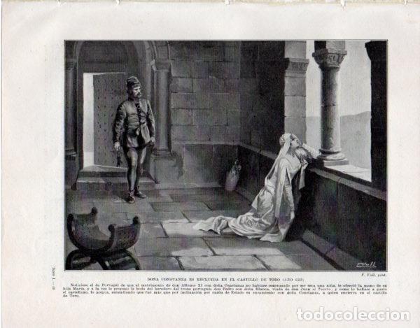 Cartoline: LAMINA V33608: Do&ntilde;a Constanza es recluida en el castillo de Toro por F. Vall - Manuel Rodriguez Codo