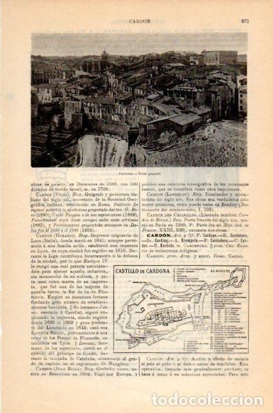 Cartoline: LAMINA V35190: Vista general de Cardona, Barcelona - Varios