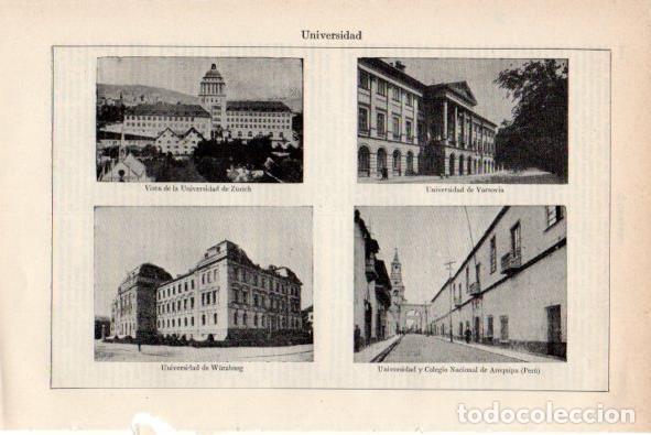 Postkarten: LAMINA V34877: Universidad de Zurich, Varsovia, Wurzburg y Arequipa - Varios