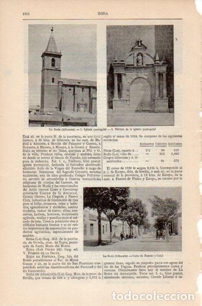 Postcards: LAMINA V26658: Iglesia y calle en La Roda, Albacete - Varios