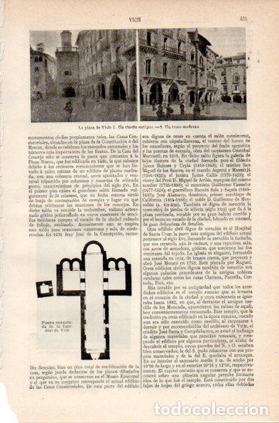 Postais: LAMINA V26784: Plaza de Vich o Vic, Barcelona - Varios