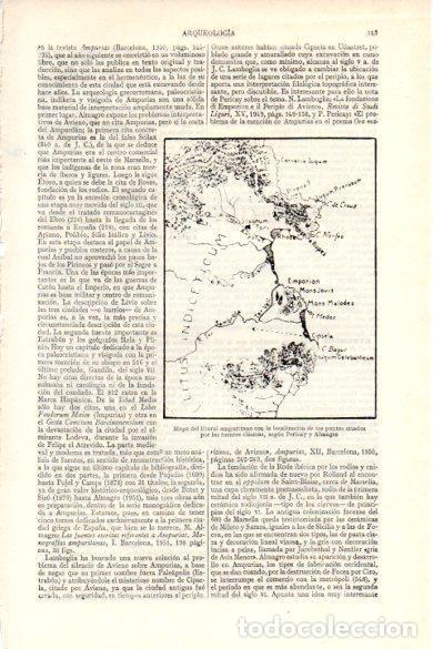 Postkarten: LAMINA V26433: Mapa del litoral ampuritano segun Perica y Almagro - Varios