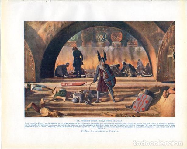 Cartoline: LAMINA V34491: El Sombrio Hagen en la corte de Atila - Guillermo de Boladeres