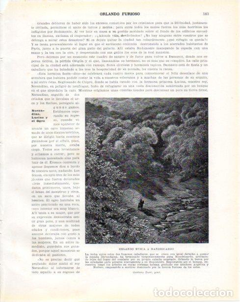 Postales: LAMINA V34479: Orlando busca a Mandricardo por Gustavo Dore - Guillermo de Boladeres