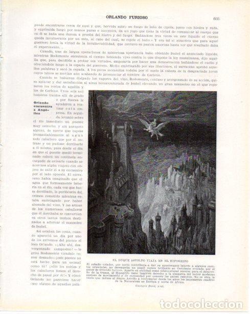 Cartoline: LAMINA V34499: El duque Astolfo viaja en el Hipogrifo por Gustavo Dore - Guillermo de Boladeres