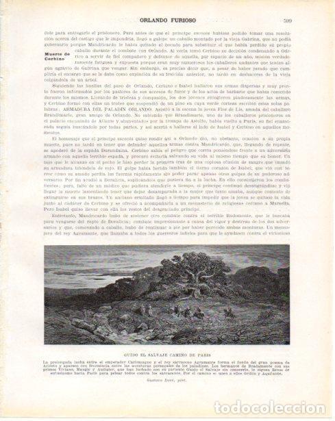 Postales: LAMINA V34501: Guido El Salvaje camino de Paris por Gustavo Dore - Guillermo de Boladeres