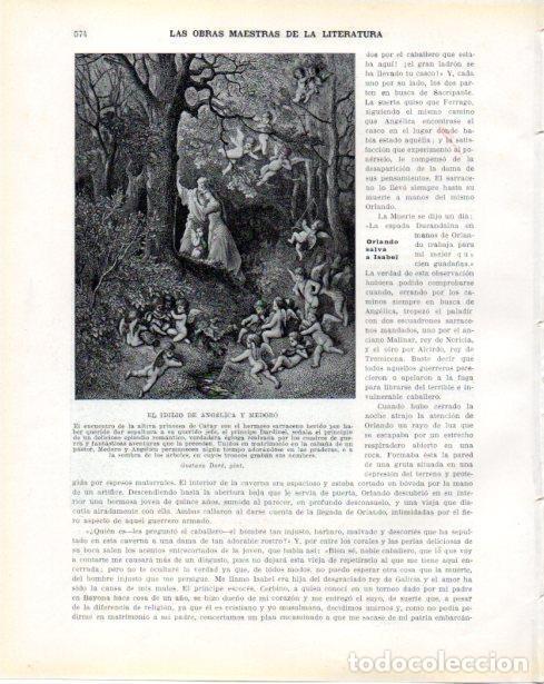 Postales: LAMINA V34474: El idilio de Angelica y Medoro por Gustavo Dore - Guillermo de Boladeres