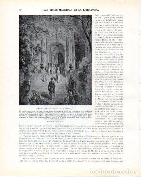 Postales: LAMINA V34461: Roger llega al palacio de Logistila por Gustavo Dore - Guillermo de Boladeres