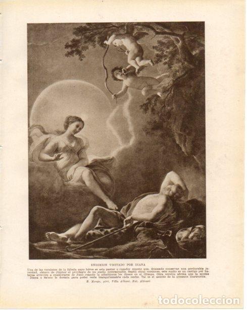 Cartes Postales: LAMINA V34234: Endimion visitado por Diana por R. Mengs - Guillermo de Boladeres