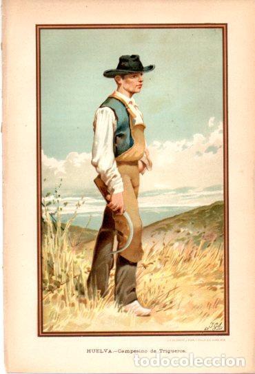 Cartoline: LAMINA V27072: Huelva. Campesino de Trigueros - Rodrigo Amador de los Rios