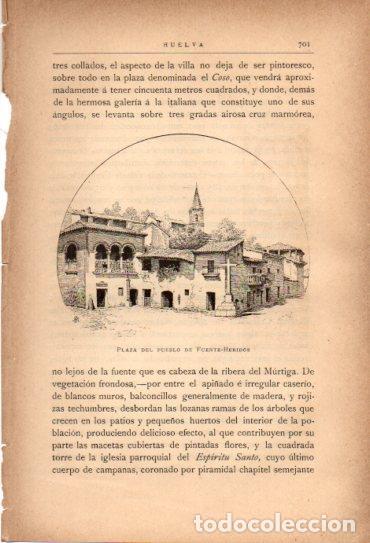 Postkarten: LAMINA V27089: Huelva. Plaza de Fuenteheridos - Rodrigo Amador de los Rios