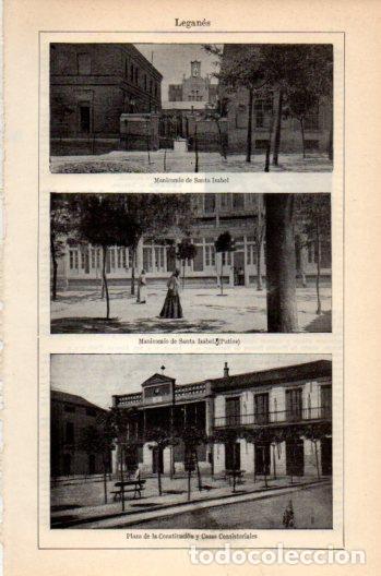 Postkarten: LAMINA V36246: Manicomio y Plaza de la Constitucion en Leganes, Madrid - Varios