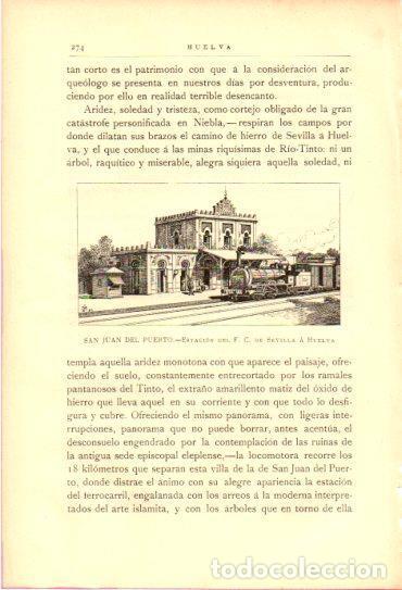 Cartoline: LAMINA V27033: Huelva. Estacion del F. C. de Sevilla a Huelva en San Juan del Puerto - Rodrigo Amado