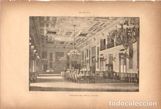 Cartoline: LAMINA V27056: Huelva. Comedor del Hotel Colon - Rodrigo Amador de los Rios