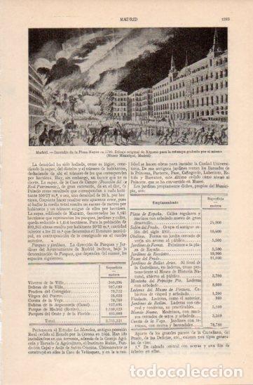 Postkarten: LAMINA V35837: Incendio de la Plaza Mayor de Madrid en 1790 por Ximeno - Varios
