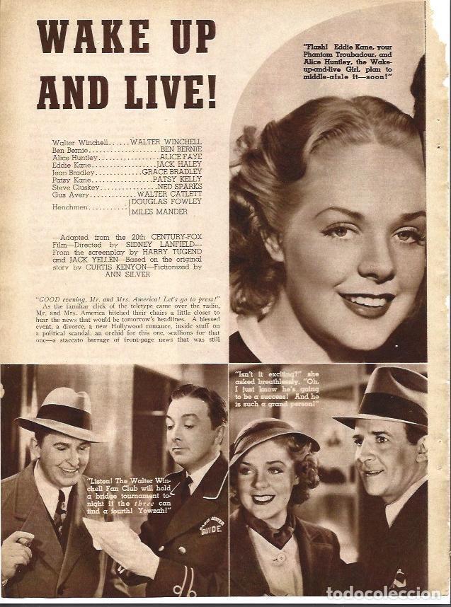 Postcards: LAMINA 34238: Alice Faye en Wake up and live - VVAA