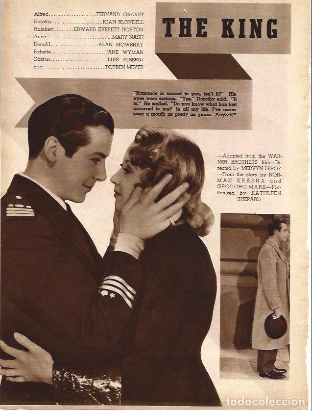 Cartoline: LAMINA 34246: Fernand Gravet y Joan Blondell en The King and the chorus girl - VVAA