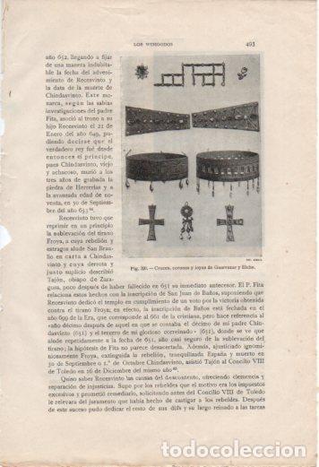 Postais: LAMINA V37088: Cruces, coronas y joyas de Guarrazar y Elche - Antonio Ballesteros y Beretta