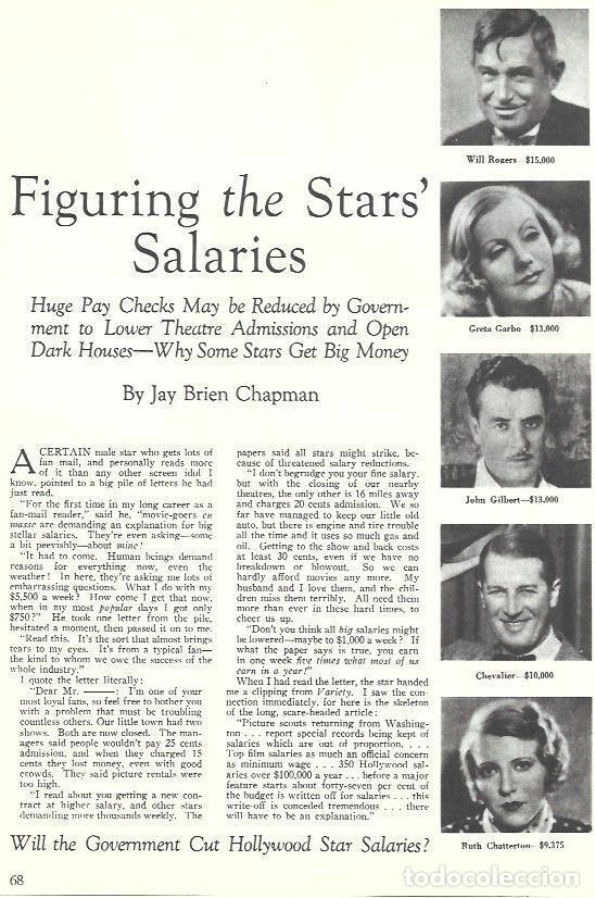 Postkarten: LAMINA 34562: Salarios de Greta Garbo, Chevalier y John Gilbert - Martin Levin