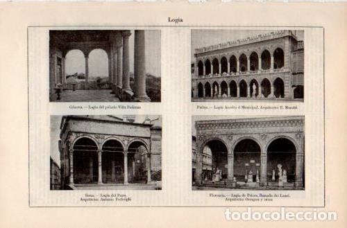 Postkarten: LAMINA V38060: Logia en Genova, Padua, Siena y Florencia - Varios