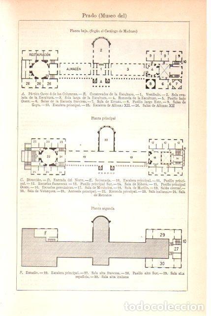 Postales: LAMINA V30157: Planta baja principal y segunda del Museo de Prado - Varios