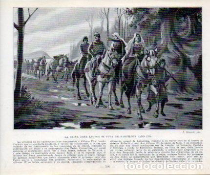 Postkarten: LAMINA V39070: La Reina Leonor se fuga de Barcelona en 1336 por Blanch - Manuel Sandoval del Rio
