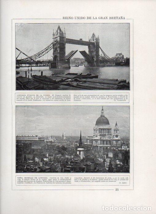 Postais: LAMINA V27688: Vista y puente de la Torre en Londres - Varios