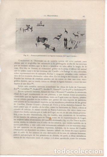 Postales: LAMINA V36967: Frescos prehistoricos con figuras humanas de Cogul, Lerida - Antonio Ballesteros y Be