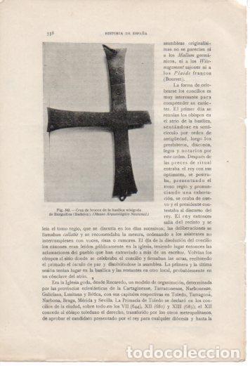 Postais: LAMINA V37095: Cruz de la basilica visigoda de Burgillos, Badajoz - Antonio Ballesteros y Beretta