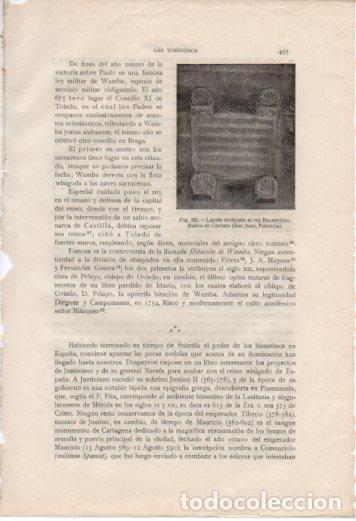 Cartoline: LAMINA V37089: Lapida dedicada al rey Recesvinto, Ba&ntilde;os de Cerrato - Antonio Ballesteros y Beretta