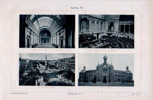 Postais: LAMINA V37991: Plaza de Toros, Avenida de la Libertad y Camara de los Diputados en Lisboa - Varios