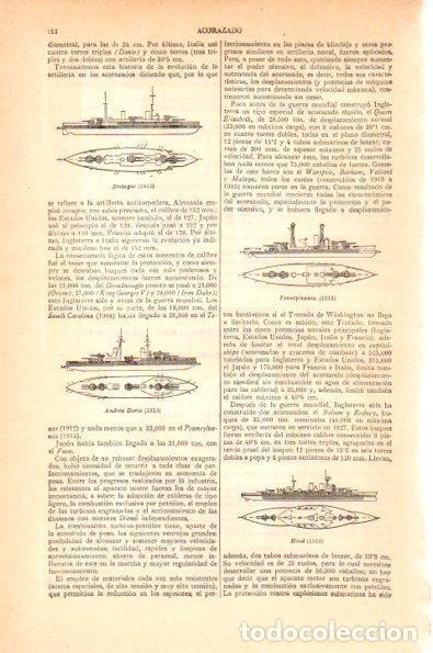 Cartoline: LAMINA V29020: Acorazado Bretagne, Pennsylvania, Andrea Doria y Hood - Varios